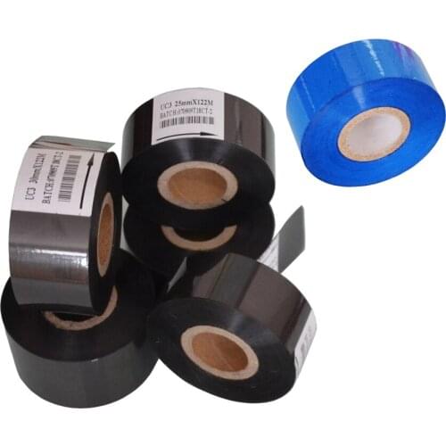 Black Width 25mm length 100m food packaging date stamping machine ink printing foil for HP241B and 241