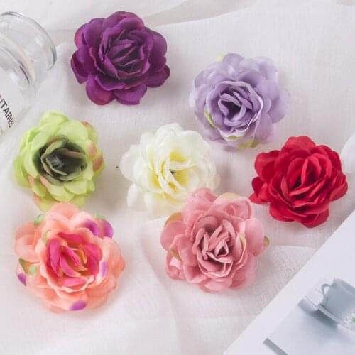 10/30/100 Pcs 7cm Silk Artificial Rose Flowers Heads For Home Wedding Decoration DIY Wreath Craft Scrapbook Gift Box Fake flower