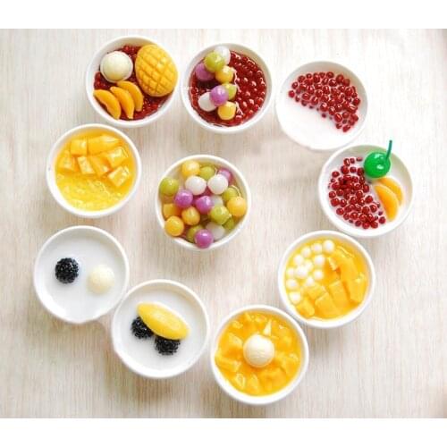 G05-X5056 children baby gift Toy 1:12 Dollhouse mini Furniture Miniature rement Dessert fruit ice mango milkshake sugar 1pcs