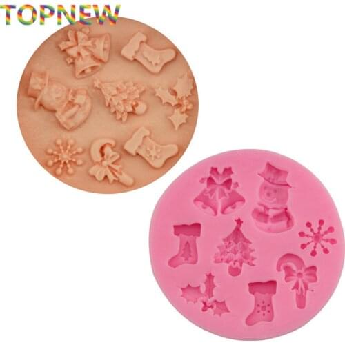 DIY Christmas Theme Cake Decorating Tools Fondant Chocolate Silicone Bakeware Mold 1949