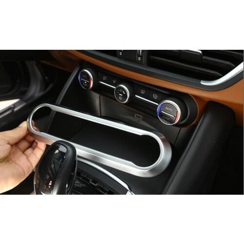 For Alfa Romeo Giulia Stelvio 2017 Car-styling ABS Chrome Center Air Conditioning Adjustment Frame Trim Stickers Accessories