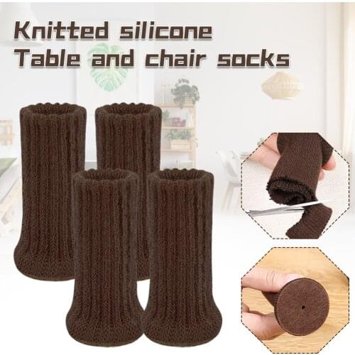 Home Furniture Chair Leg Sock Dark Brown Stretchy AntiSlip Chair Leg Hardwood Floor Protector Thick Chair Leg Cover Reduce Noise