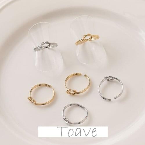 Electroplating real gold color preserving knotted open ring ring diy hand-made material accessories