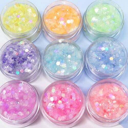 Summer Chunky Glitter Hexagon Mixed Color Holographic Nails Art Sequins Pink Purple Flakes Profession For Nail Supplies RK150081
