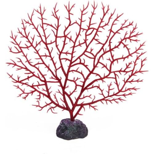 Artificial Red Coral Ornament for Aquarium Fish Tank Underwater Plants Decor