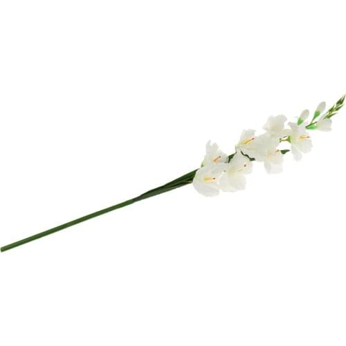 80cm Artificial Gladiola Gladiolus Flower Stem Home Garden Decor White