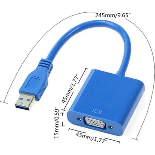 USB3.0 To VGA Video Display Adapter Cable Multi-display Converter Adapter For PC 270B
