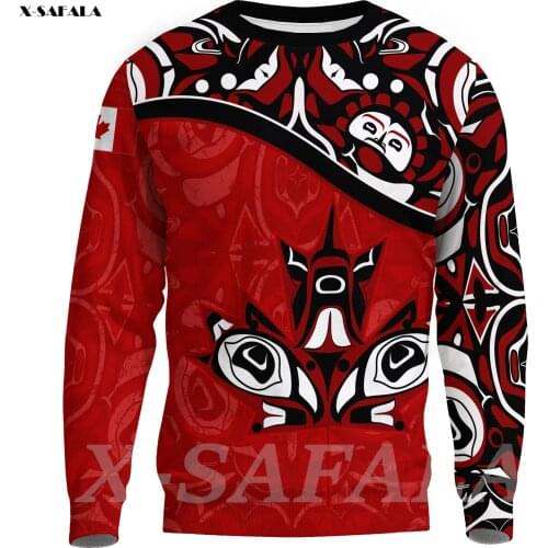 Canada Haida Maple 1867 Printed Loose Sweatshirt Hoodie Harajuku Man Unisex Outwear Zipper Pullover Jersey Tops Hoody Streetwear