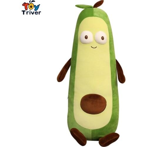 Kawaii Long Giant Pillow Avocado Plush Toys Soft Stuffed Doll Kids Children Adults Boys Girls Gifts Cute Cushion Home Room Decor