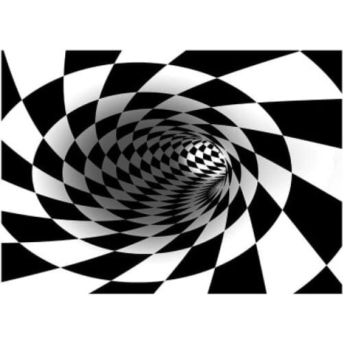 3D Vortex Illusion Carpets for Home Decor Living Room Black&White Round Swirl Anti-Skid Large Area Rugs Bedroom Floor Mat
