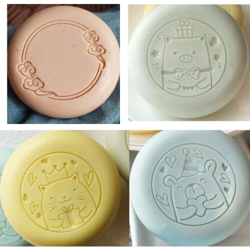 Best Gift pattern Resin soap stamp mold chapter pattern natural handmade seal 5cm Acrylic Mini DIY Soap Stamp Chapter