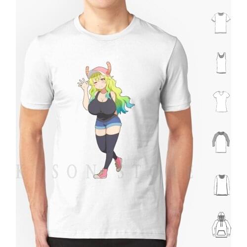 Lucoa Kobayashi Maid Dragon T Shirt Diy Big Size Cotton Lucoa Kobayashi Maid Dragon Waifu Anime Lewd