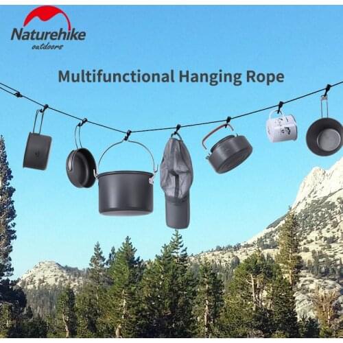 Naturehike Hanging Rope Camping Accessories 4.3m Multi-purpose Clothesline Adjustable Anti-slip Canopy Hanging Rope