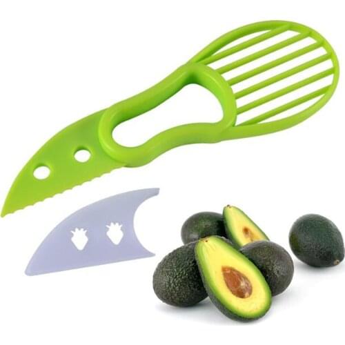 Multi-function 3-in-1 Avocado Slicer Shea Corer Butter Peeler Fruit Cutter Pulp Separator Plastic Knife Kitchen Vegetable Tools