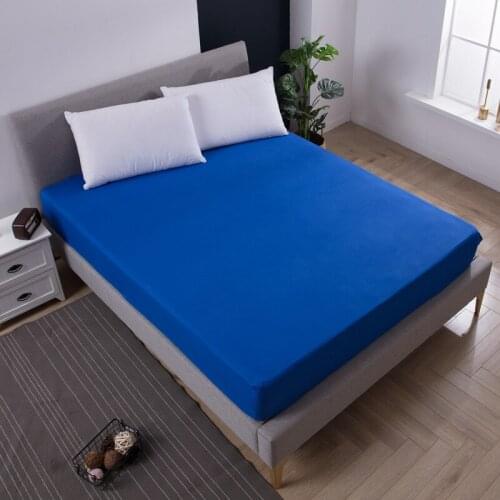 Soft Sanding Fitted Sheet Solid Color All-inclusive Mattress Cover Twin Queen No Pilling Mattress Protector Cover No Pillowcase
