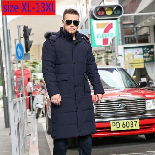 New High Quality Fashion Men Down Coat Large Oversized X-long White Duck Down Thick Loose Casual Plus Size XL-10XL11XL12XL13XL