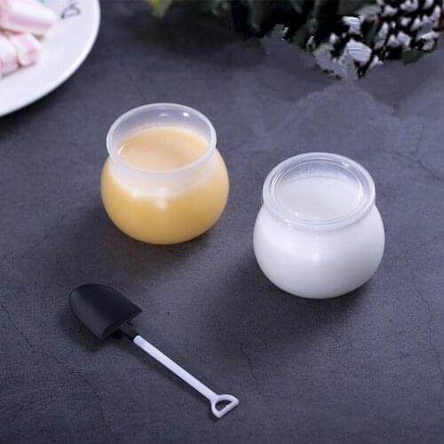 25pcs Disposable pudding cup PP injection high temperature resistant plastic cups transparent cute mini yogurt cup with lid