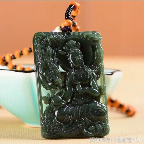 100% natural authentic hetian jade pendant jade gift guanyin Buddha pendants necklace brand men women real jade jewelry
