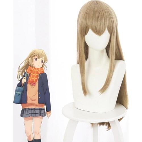 Anime Comic Adachi and Shimamura Cosplay Wigs Shimamura Hoget Cosplay Wig Synthetic Wig Yellow Long Hairs Cosplay Accessory