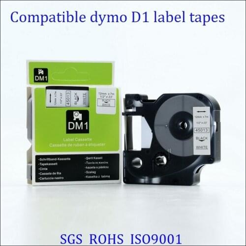 Grade A quality DYMO D1 black on white label tape for DYMO labelmanager cartridge 45013