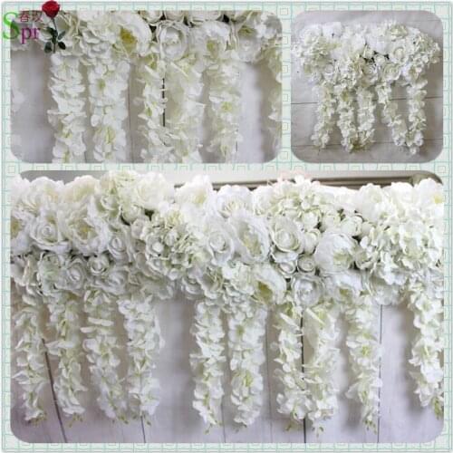 SPR Free Shipping white table runner arch row flowers 10pcs/lot wedding decoration flower wall backdrop table centerpiece floral