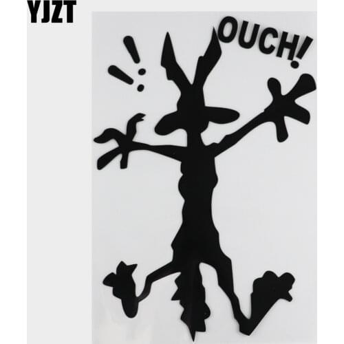 YJZT 16.5CM*25.7CM OUCH Of Car Decorate Pattern Vinyl Decal Accessories Car Sticker Black/Silver 4A-0027