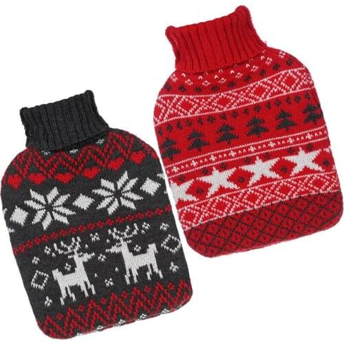 10 Pcs Hot Water Bag Bottle Cartoon Knitted Cover Large Size Cloth Cold-proof Cover Home Christmas Gifts for Girls Wholesale X2