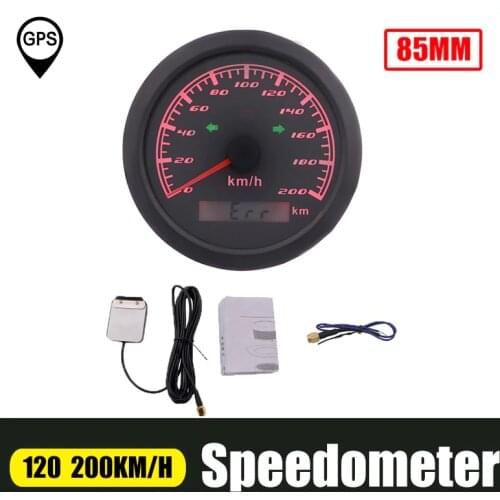 120 KM/H GPS Speedometer For Car Boat 200 KM/H Red Backlight Speed Meter With Left Right High Beam 12V/24V For Boat Auto