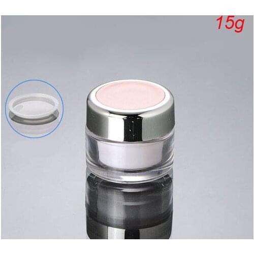 15G plastic cream jar with pink top for eye cream nail art pot essence gel moisturizer plastic jar cosmetic packing