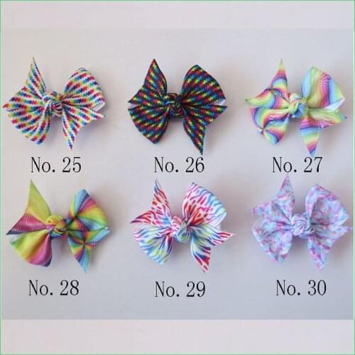 300 BLESSING Girl 2.5" Diamond Rainbow Wing Hair Bow Clip Unicorn Clover Fruit