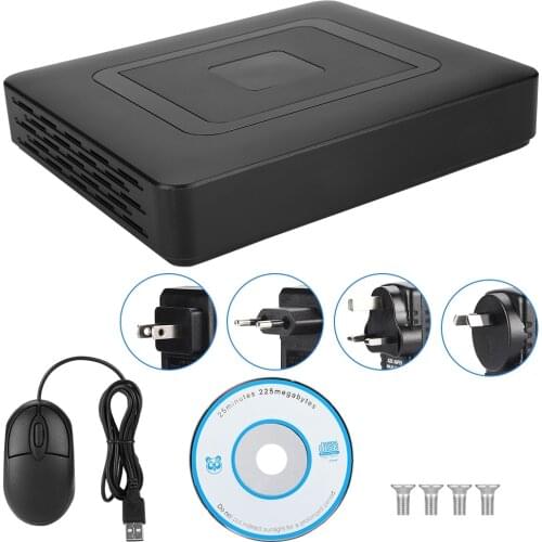 4-Channel 4CH Security CCTV AHD/CVI/TVI/DVR/NVR 5-in-1 Real-Time Video Recorder Monitor 100-240V US/EU/UK/AU Plug Protection