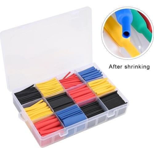 780pcs/box Heat Shrinkable Tube Polyolefin Insulated Sleeve Tubing Set Heat Shrink Tubing Wire Cable 8 Sizes 2:1 s