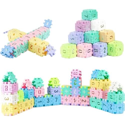 96PC Three-dimensional Puzzle Childrens Educational Toy Rainbow Color Geometric Number Building Block Childrens Toy