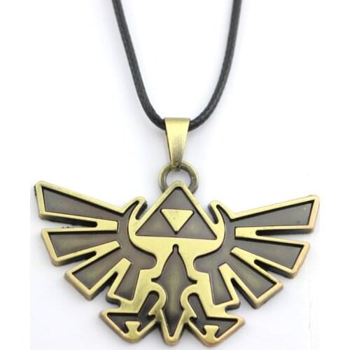 Anime Game Legend of Zelda Necklace Cosplay Fashion Vintage Necklace Rope Triforce Link Symbol Logo Pendant Necklace Wholesale