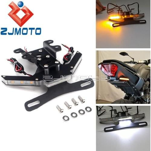 Tail Tidy Fender Eliminator For Yamaha MT-07 FZ-07 2014-2020 Motorcycle License Plate Holder Bracket With LED Turn Signal Light