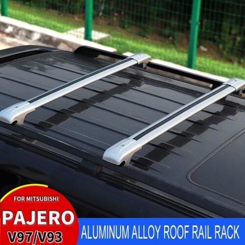 Aluminum Alloy Car Roof Rack Cross 2Pcs Roof Bars for For Mitsubishi Pajero V97V93 Bar Lockable Rail Luggage Carrier Accessories