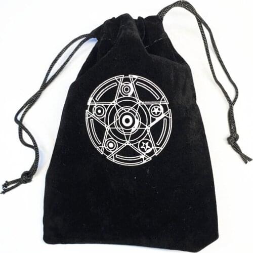 1 Piece Velvet Pentagram Tarot Card Storage Bag Home Mini Drawstring Package For Board Games Tarot Cards Storage Bags