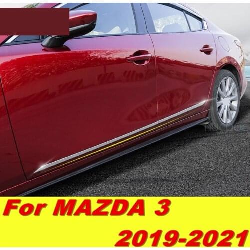 For Mazda3 Mazda 3 2019 2020 2021 Side door decorative strip Stainless steel trim stickers car accessories