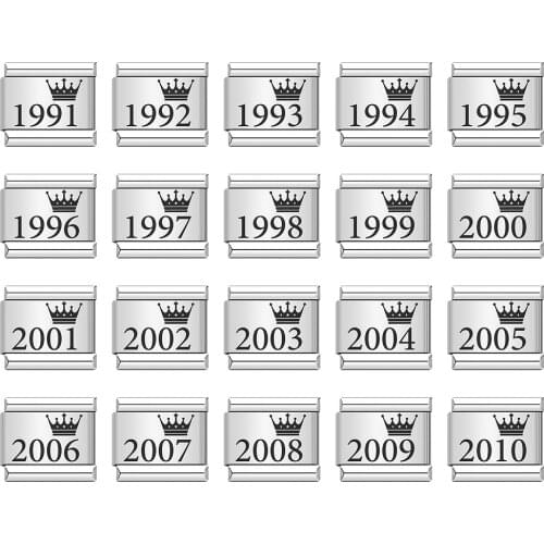 Hapiship Popular Top Original Daisy Year of Birth Charm Links Fit 9mm Bracelet Stainless Steel Jewelry DIY Making DJ428