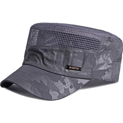 Snapback Cap Summer Mens Breathable Mesh Cap Army Military Hats Adjustable Size Camouflage Hat Casual Sports Cap Men Flat Cap
