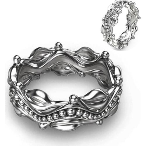 Ring Elegant Wedding Rings Silver Color Size 6-10 for Women Anniversary Day Gift