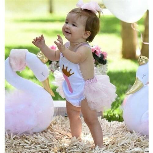 Newborn Baby Girl 1st Birthday Ruffle Jumpsuit Outfit Set