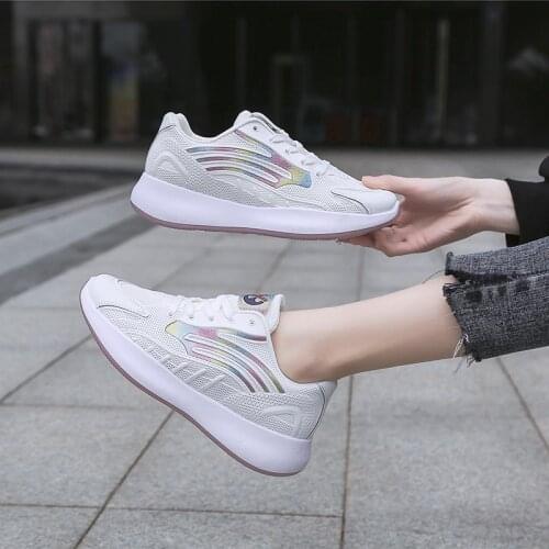Sneakers Women 2020 New Fashion Mesh Shoes Woman Platform Sneakers Spring Autumn Women Casual Shoes Round Toe Lace-Up Solid