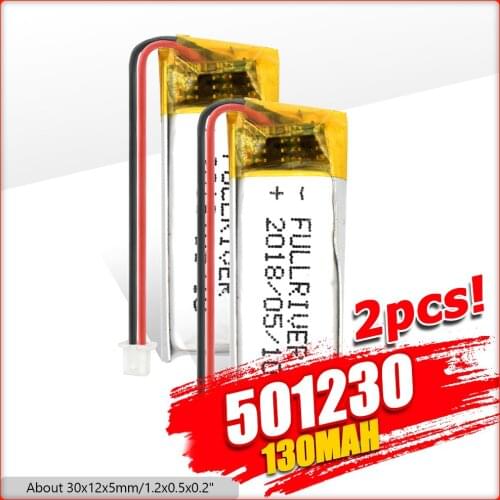Size 501230 3.7v 130mAh li-ion Lipo cells Lithium Li-Po Polymer Rechargeable Battery For mobile Bluetooth earphone speaker