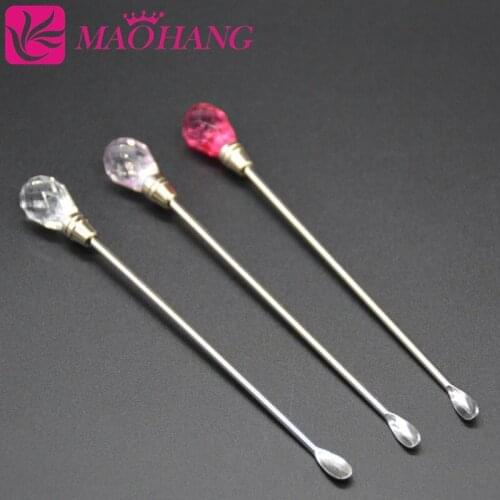 MAOHANG 10pcs/lot hot sell nail tools Acrylic Powder Liquid spoon for uv gel clear pink/rose red/ clear color
