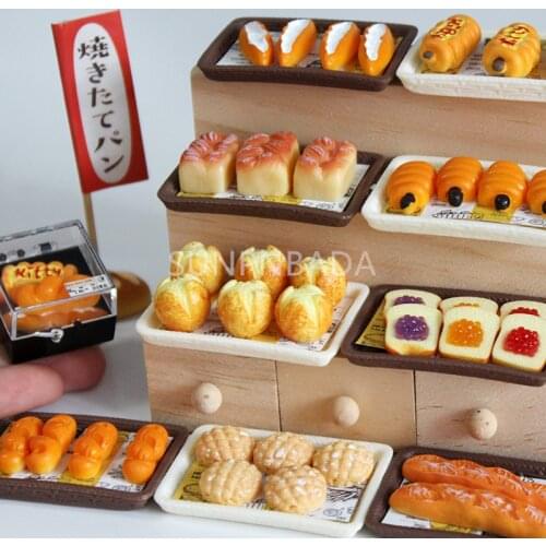 1:6 Scale Mini Food Toys Miniature Dollhouse Bread Bakery Shop Furniture for Blyth Barbies Doll Food Accessories
