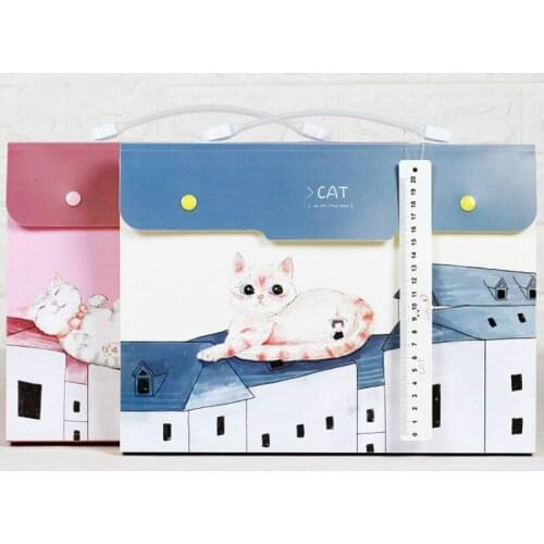 Office File Folder Cartoon Expanding Wallet Document Organizer File Folder A4 Kawaii Style Four Types Available Large Capacity