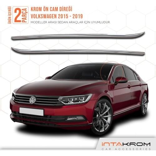 Volkswagen Passat B8 For Chrome Front Glass Pole 2 Piece 2015 - 2019 Models Compatible With Quality Car Accessory