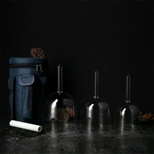 About 5.75 inch clear quartz crystal singing bowls with handle musical bowls with G# note for Thyroid Chakras