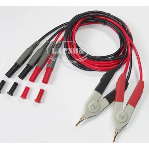 LCR Meter Test Lead Wire / Clip Cable / Clamp Terminal Kelvin Probe Wires with 4 Banana Connector Ends Free Shipping